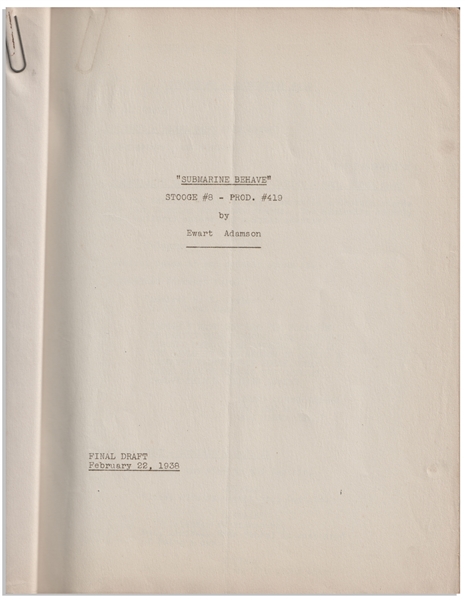 Moe Howard's 31pp. Script Dated October 1938 for The 1939 Stooges Film ''We Want Our Mummy'' -- With Numerous Annotations in Moe's Hand Including Pencil Signatures -- Good to Very Good Condition
